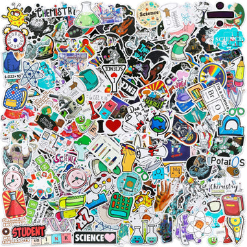 Zonon 200 Pieces Student Science Laboratory Stickers And Astronaut Space Sticker Set For Laptop Water Bottle Guitar Skateboard, Teens Kids Personalized Decals