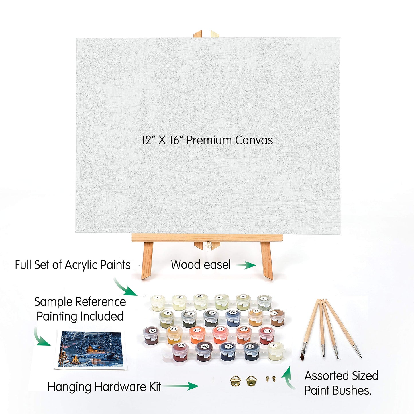 Ledgebay DIY Paint by Numbers Kit for Adults Framed Canvas Beginner to Advanced Paint by Numbers Kit Kits Include Acrylic Paint