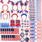 Lansian 4Th Of July Accessories Bulk Party Supplies, 146Pcs Patriotic Party Favors Set For Independence Day Decorations Memorial Day Celebrations Usa Flags Party Parades Classroom Rewards For Kids
