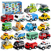 JOYIN 18 Pcs Pull Back City Cars and Trucks Toy Vehicles Set, Friction Powered Cars Toys for Toddlers, Boys, Girls Educational P