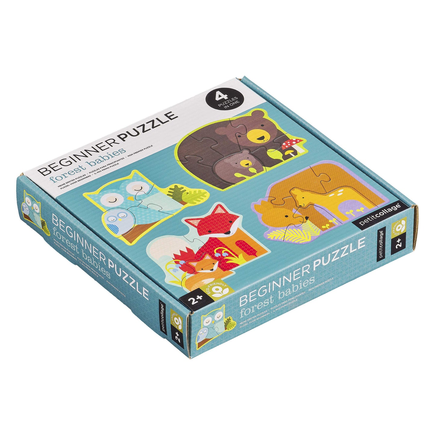 Petit Collage Beginner Puzzle For Kids, Forest Babies – Includes 4 Mini Puzzles (3-5 Pieces Each) – Cute Animal Puzzles For Ages 2+ – Makes A Great Gift Idea