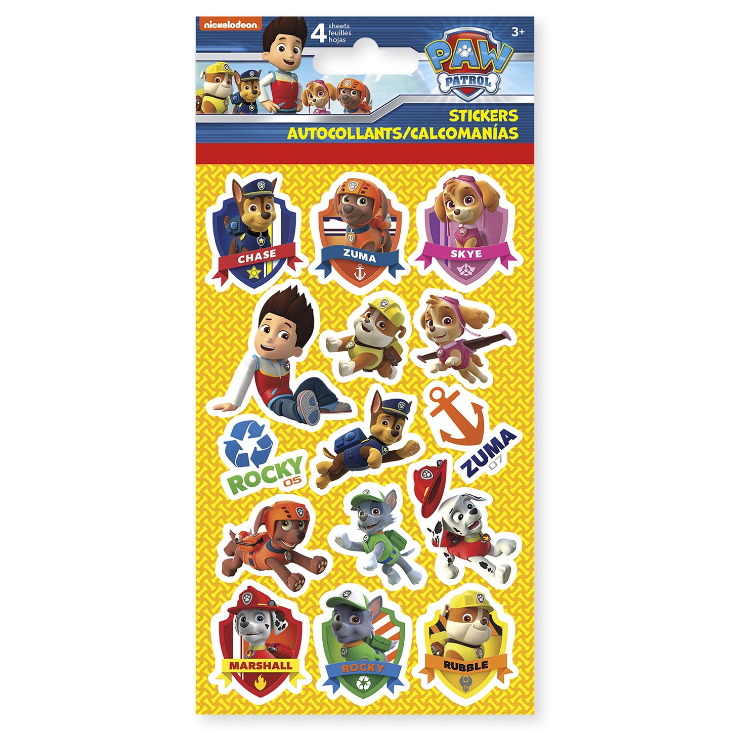 Paw Patrol Standard 4 Sheet Stickers 10Count Bundle