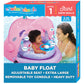 Swimschool Baby Pool Float With Adjustable Canopy - 6-24 Months - Includes 5-Toy Interactive Play Console Safety Seat - Pink