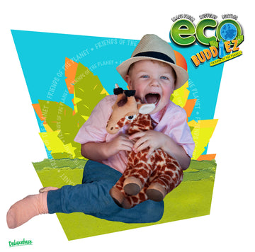 Ecobuddiez - Giraffe From Deluxebase. 13 Inch Giraffe Plush Toy. Eco Friendly Child Safe Giraffe Stuffed Animal Made From Recycled Plastic Bottles.