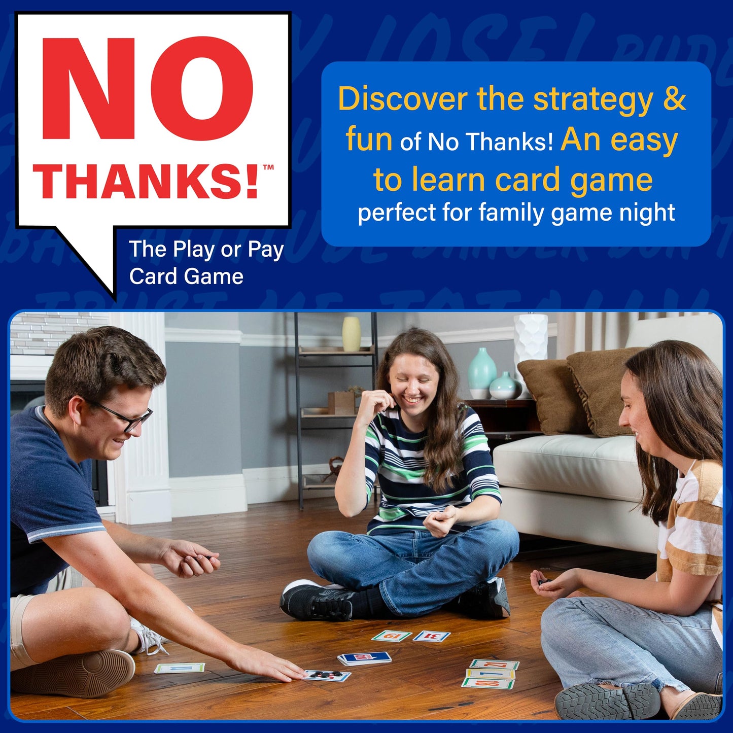 AMIGO No Thanks! Card Game – Family Fun for Ages 8+ – Medium Size, Blue Cardstock, Model ASI5715