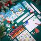 Zhanmai 350 Pcs Winter Christmas Party Favors Winter Holiday Stationery Set for Stocking Stuffers 30 Pack with Notebook Pencils