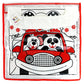 Reversible Car Activity Center Toy For Baby In Black, White And Red, Easy To Attach, With Baby Safe Mirror