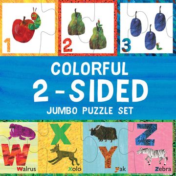 Briarpatch ABC 123 2-Sided Floor Puzzle - Eric Carle, Cardboard, Multi, One Size, Model 33835, Preschool Learning for Kids