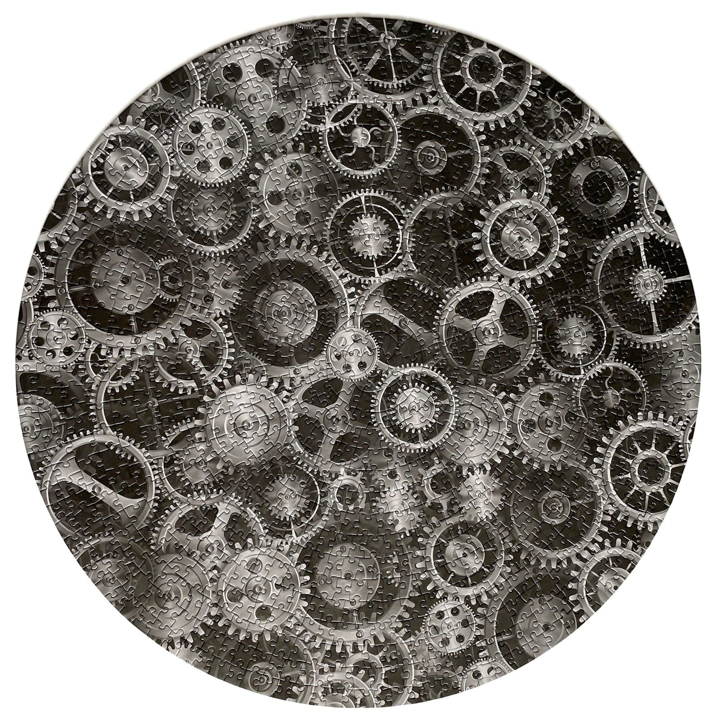 Jigsaw Puzzles For Adults 1000 Pieces Hard Puzzles For Adults And Kids - Unique Round Puzzle - Difficult Near Impossible Black And White Puzzles Fun Gear Puzzle By Spyglass Puzzles