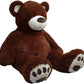 Anico Giant Plush Teddy Bear - 59" Chocolate Brown, Embroidered Paws, Model SUVELAM