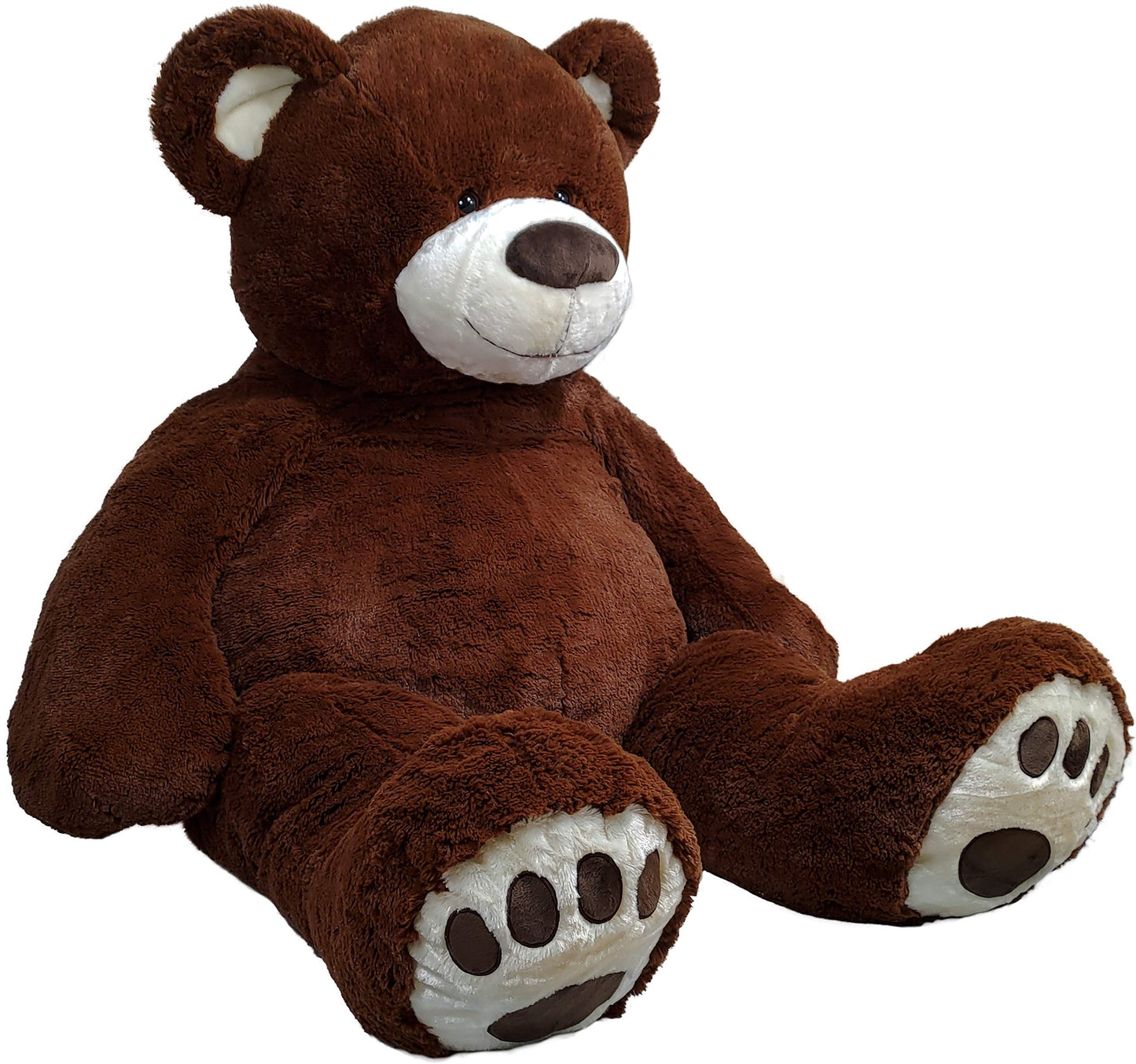 Anico Giant Plush Teddy Bear - 59" Chocolate Brown, Embroidered Paws, Model SUVELAM