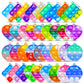 Kids Party Favors Fidget Toys Bulk 42 Pack Mini Pop Keychain Toys Bulk Packs Sensory Stress Toys Party Popper Toy Classroom Birt