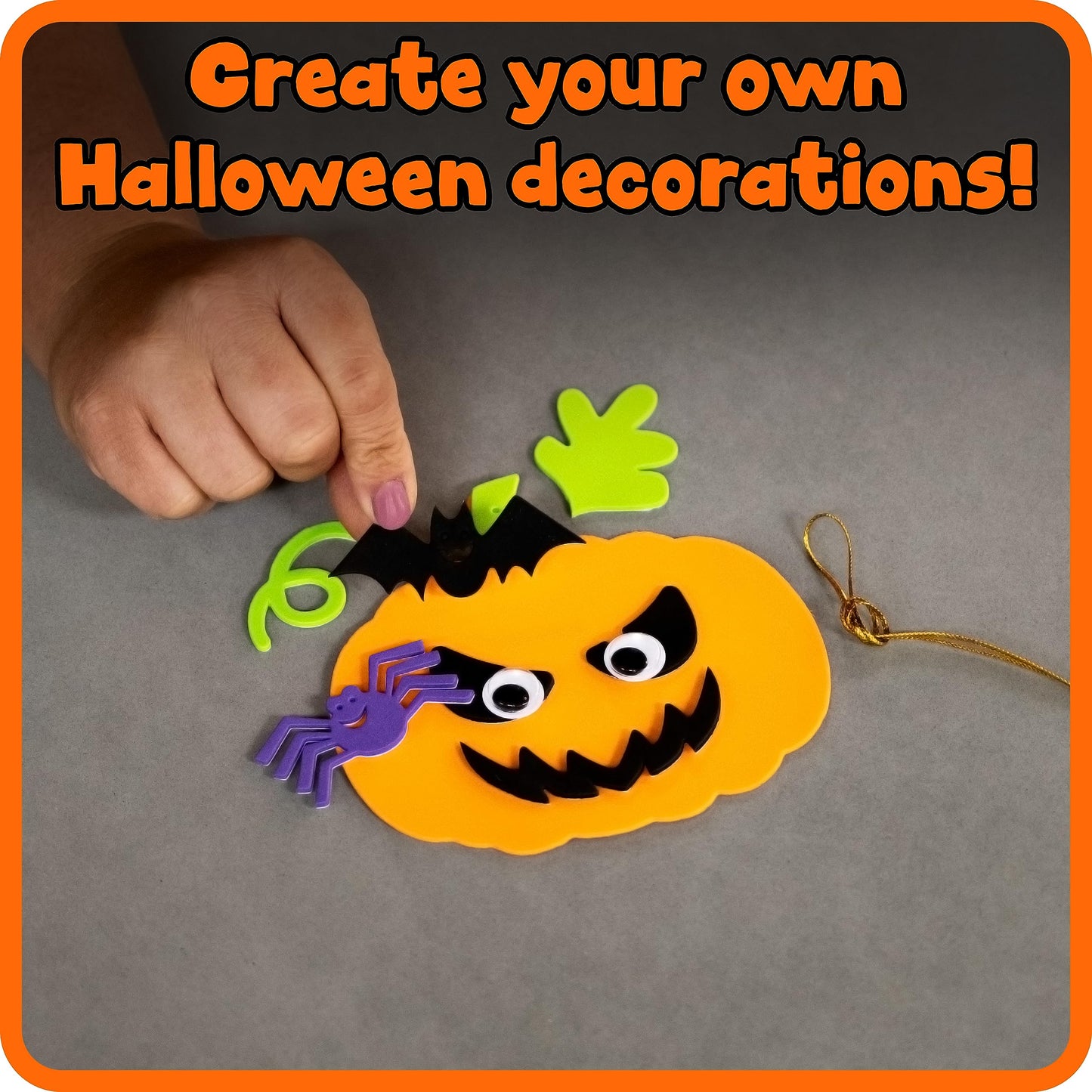 Ready 2 Learn Create Your Own Pumpkins - Set of 4 - DIY Halloween Craft for Kids - Magnetic - No Glue Required - Kid-Friendly In