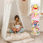 Coastal Rose 3Pcs Stuffed Animal Storage Foldable Stuffed Animal Net Or Hammock Organizer, 4 Compartments Hanging Toy Storage Or