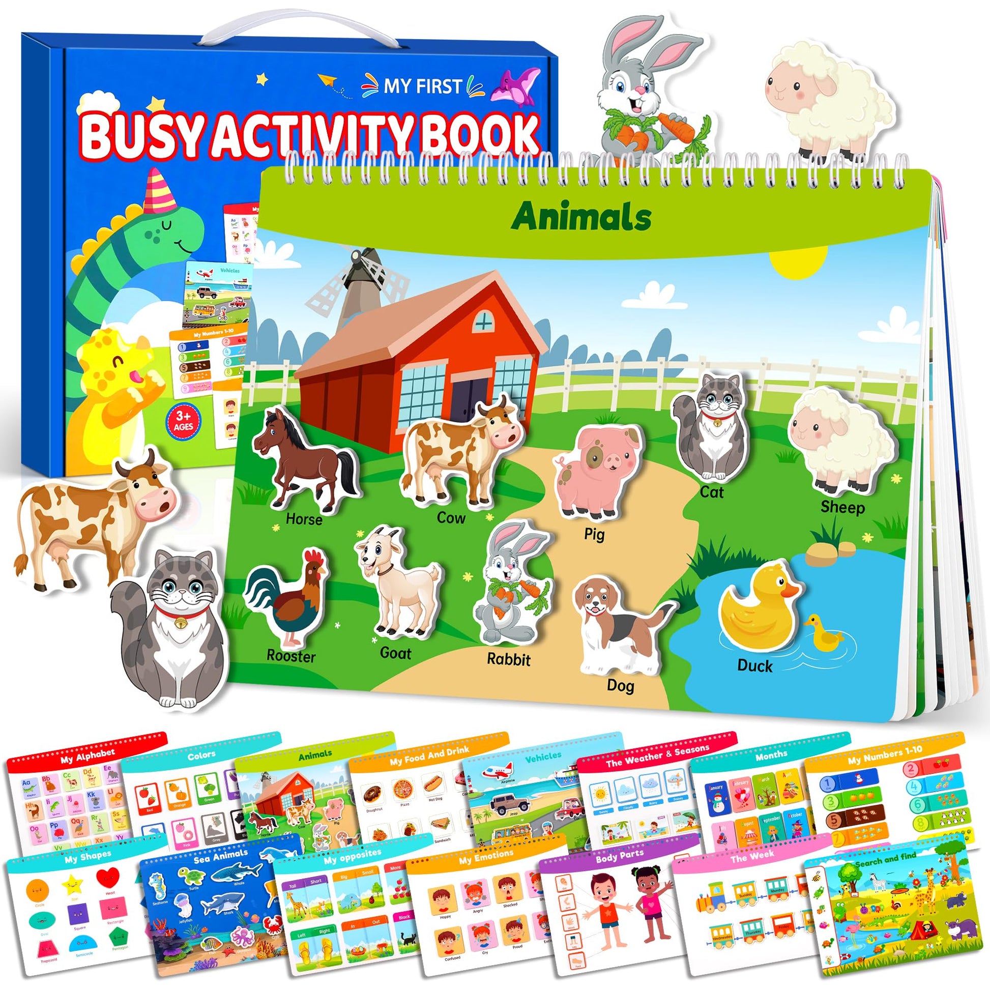 Montessori Busy Book For Toddlers Age 3+, Toddler Preschool Learning Activities, Education Autism Sensory Travel Toy For Road Tr