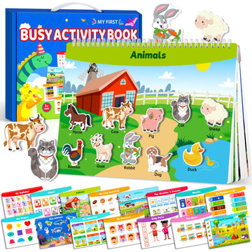 Montessori Busy Book For Toddlers Age 3+, Toddler Preschool Learning Activities, Education Autism Sensory Travel Toy For Road Tr