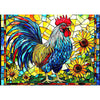 Stained Glass Rooster Puzzles For Adults 1000 Pieces Colorful Rooster Puzzle For Adults Mosaic Jigsaw Puzzles1000 Pieces With Le