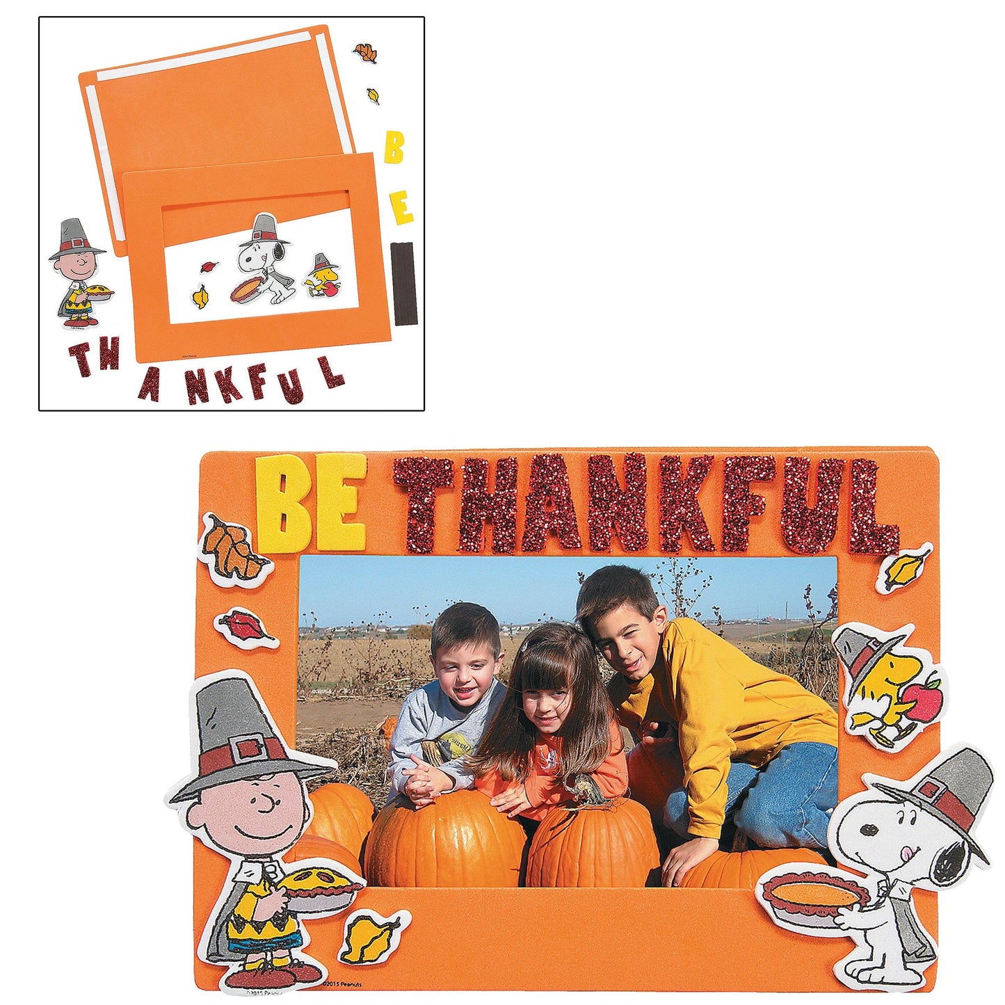 Craft Kits Thanksgiving & Autumn | Peanuts Be Thankful Picture Frame Magnet Kit, Foam Cornucopia Door Sign Kit, Turkey Making Ki
