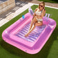 Sloosh Inflatable Tanning Pool Lounge Float  70 x 46 Suntan Tub Raft Floatie  Tanning Pool with Pillow  Personal Pool Lounger for mature-themed Summer Water Party  L-Pink White