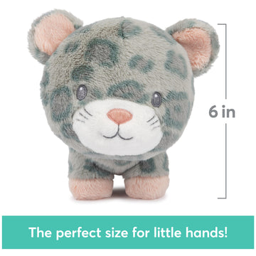 Gund Baby Safari Friends Collection Plush Leopard With Chime, Sensory Toy Stuffed Animal For Babies And Newborns, Gray/Pink, 7''