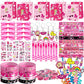 KULUJIA 120 pcs Pink Party Favors Princess Birthday Supplies Girl Kid Toy Gift Goodie Bag Stuffer Filler Makeup Party Decoration