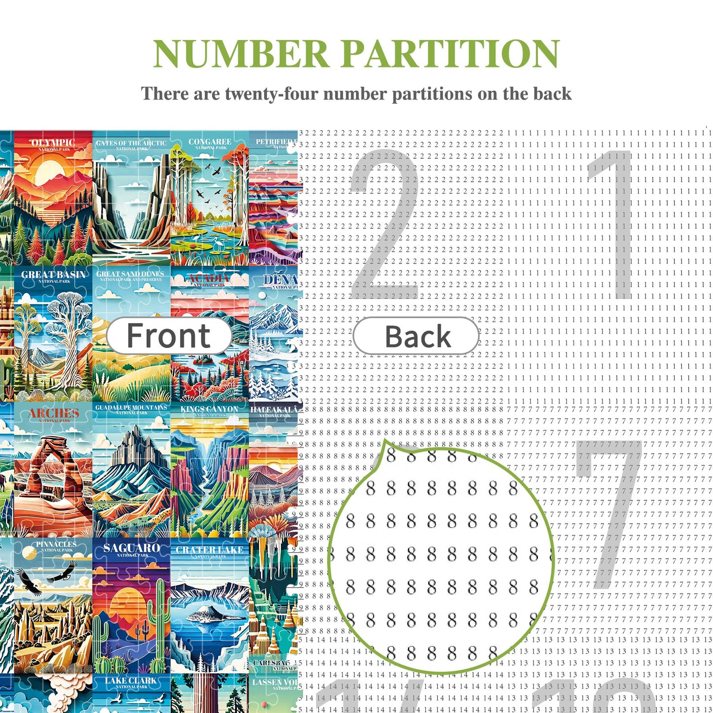 ALL4JIG National Park Paper Cuttings Style Fun Jigsaw Puzzles for Adults and Kids, 1000 Pieces, Christmas Secret Santa Gift, Whi