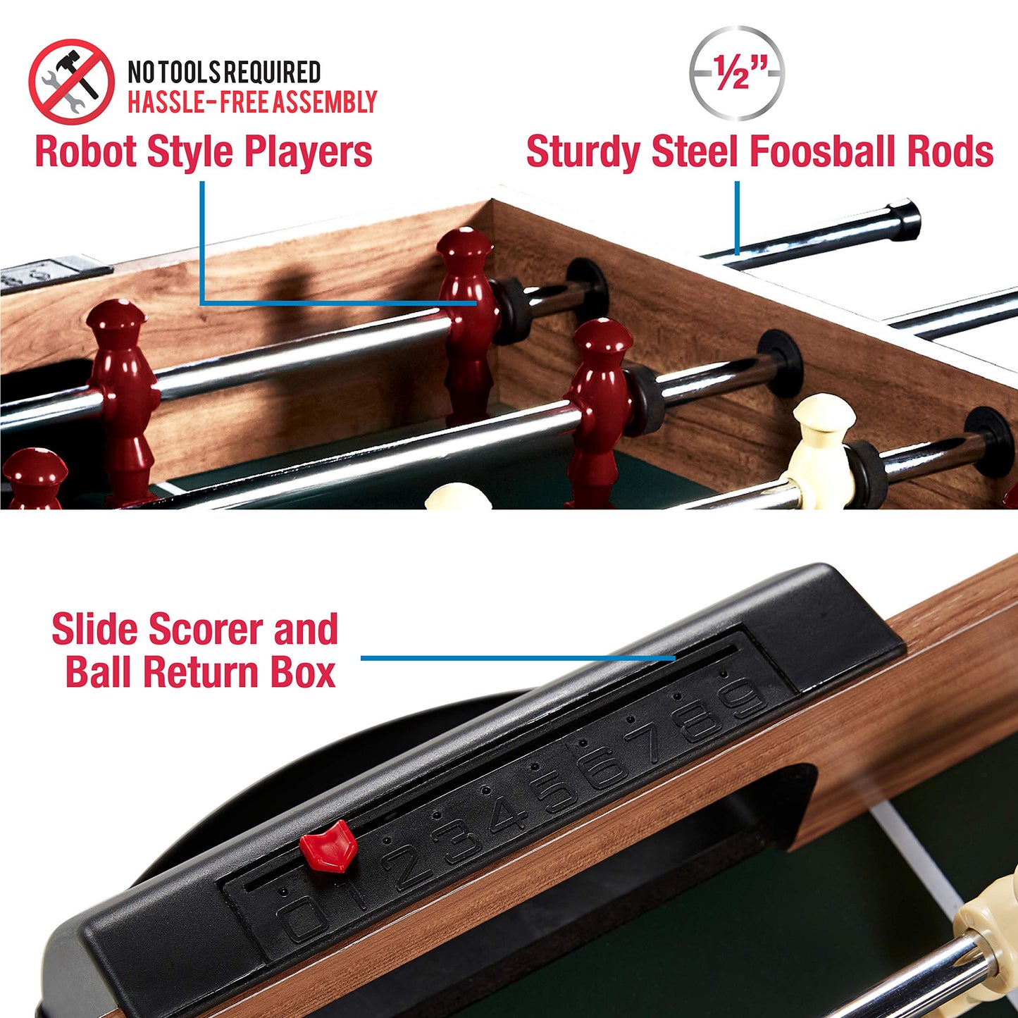 Md Sports 48 Inch 5-In-1 Combo Game Table, Multi