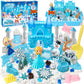 G.C Sensory Bin for Girl Kid Toy, Play Sand Art Kit with Sandbox/2lb Sand/Castle/Molds/Princess Figure, Winter Sensory Toy Chris