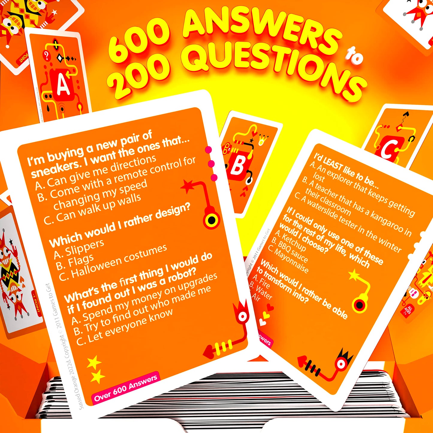 SUSSED Wacky Would You Rather Card Game | Travel-Friendly | Ages 7+ | Orange Deck | All Sorts Vol.2