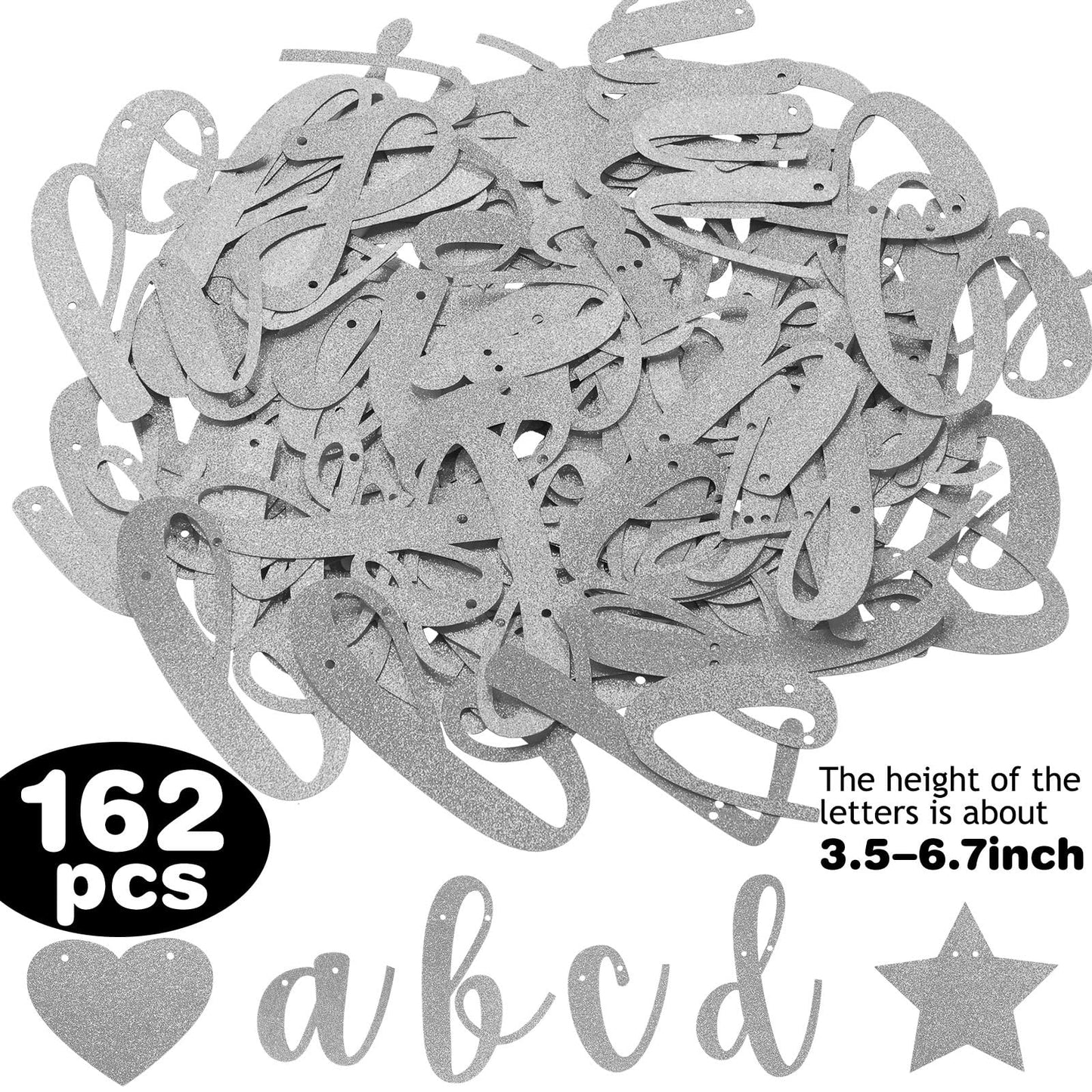 TaoBary 167 Pcs DIY Banner Kit Merry Christmas Glitter Banner Customizable Glitter Make Your Own Banner Kit 162 Letters Symbols