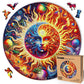 Galactic Enigma - 500 Piece Wooden Puzzles for mature-themeds - 17.8 x 17.8 in - Extra-Thick 5 mm Wood Puzzle  Hand-Shaped Pieces  Round XL Mosaic Design - enhanced Gift for Puzzle Lovers by LEOGOR