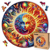 Galactic Enigma - 500 Piece Wooden Puzzles for mature-themeds - 17.8 x 17.8 in - Extra-Thick 5 mm Wood Puzzle  Hand-Shaped Pieces  Round XL Mosaic Design - enhanced Gift for Puzzle Lovers by LEOGOR