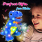 Cuteoy Blue Dinosaur Led Musical Stuffed Animal Light-Up Singing Plush T-Rex Adjustable Volume Lullaby Plushies Birthday Christmas Toy Gifts For Kids Toddler Girls, 12'