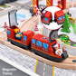 Giant Bean Battery Operated Action Locomotive (Magnetic Connection) Train Set For Wooden Train Tracks, Powerful Engine Compatible With Thomas, Brio, Chuggington Wooden Train Tracks, Toys For 3+