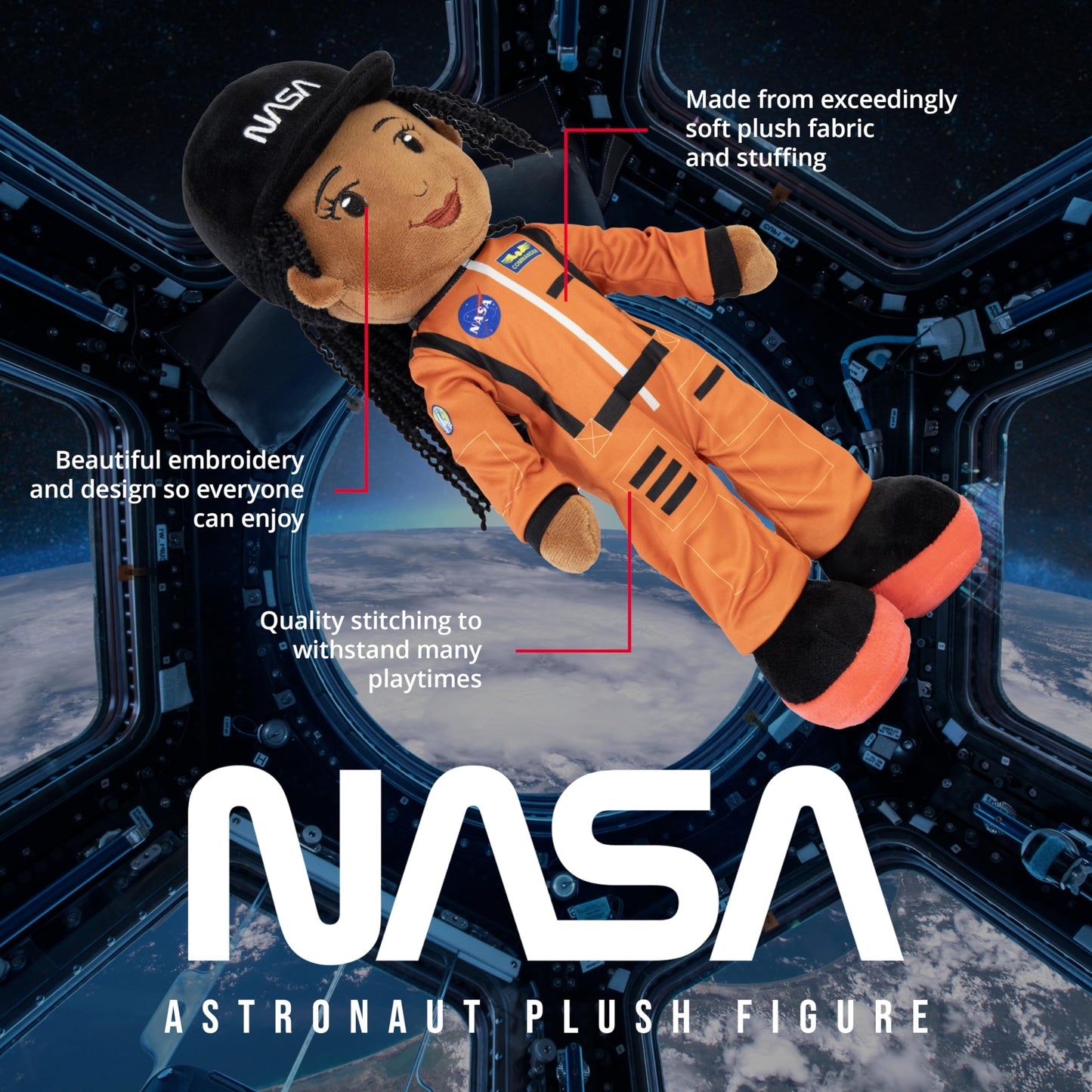 Playtime By Eimmie - 14” Kaylie Nasa Doll - Soft Baby Doll - Plush Rag Dolls For 2 Year Old Girls & Boys, Toddler & Infants - Astronaut Plush Washable Doll - Plush Baby Doll - Space Stuffed Toy