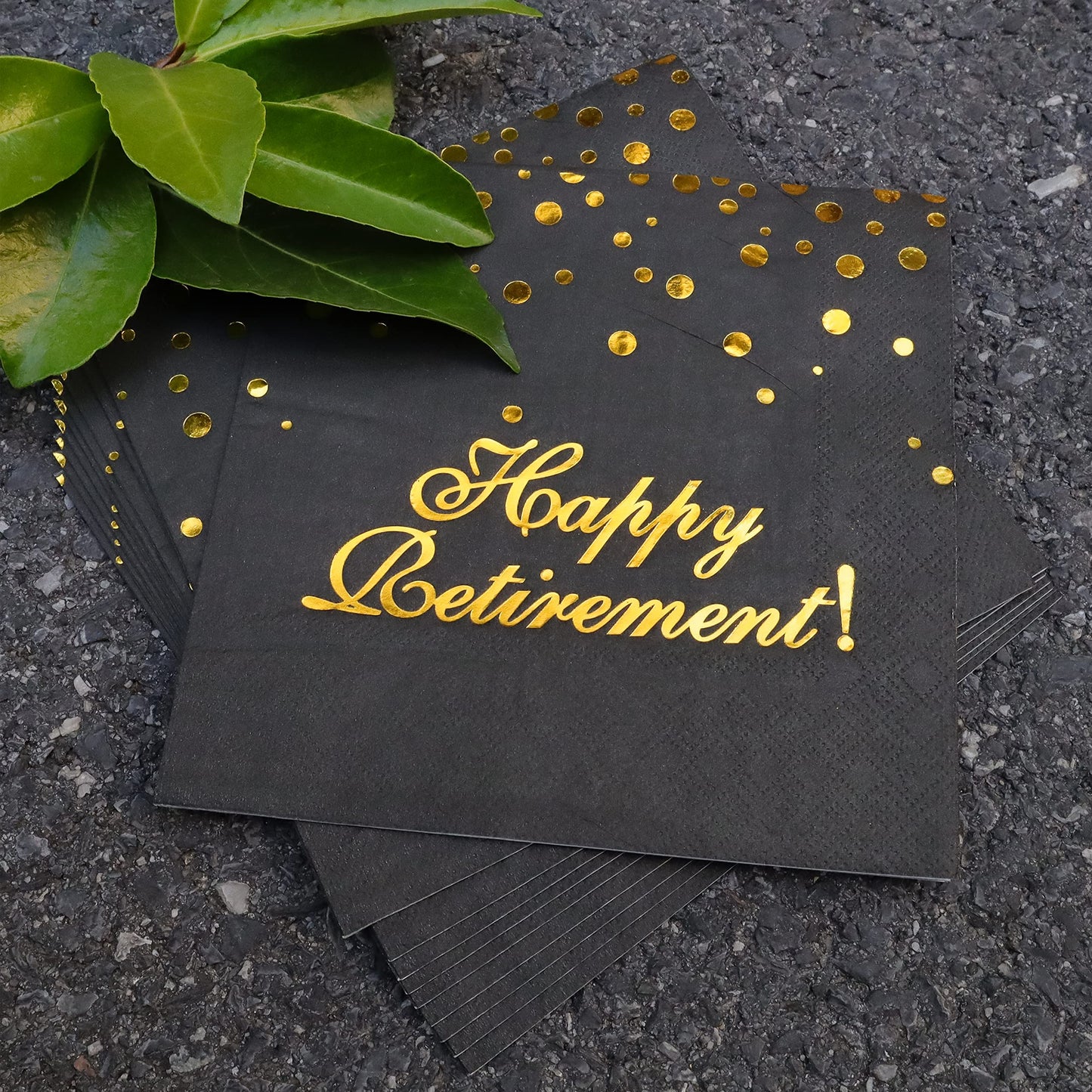 Pandecor 50 Pack 3 Layers Birthday Party Supplies,6.5 X 6.5 In Paper Napkins Birthday Party Decorations (Retirement Napkins)