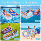 PuppyuWill 2 Pack Pool Floats mature-themed Inflatable Pool Lounger Float Heavy Duty with Cup Holder  Backrest & Footrest Pool Lounge Float Extra Large Pool Rafts for mature-themeds Beach Lake Party
