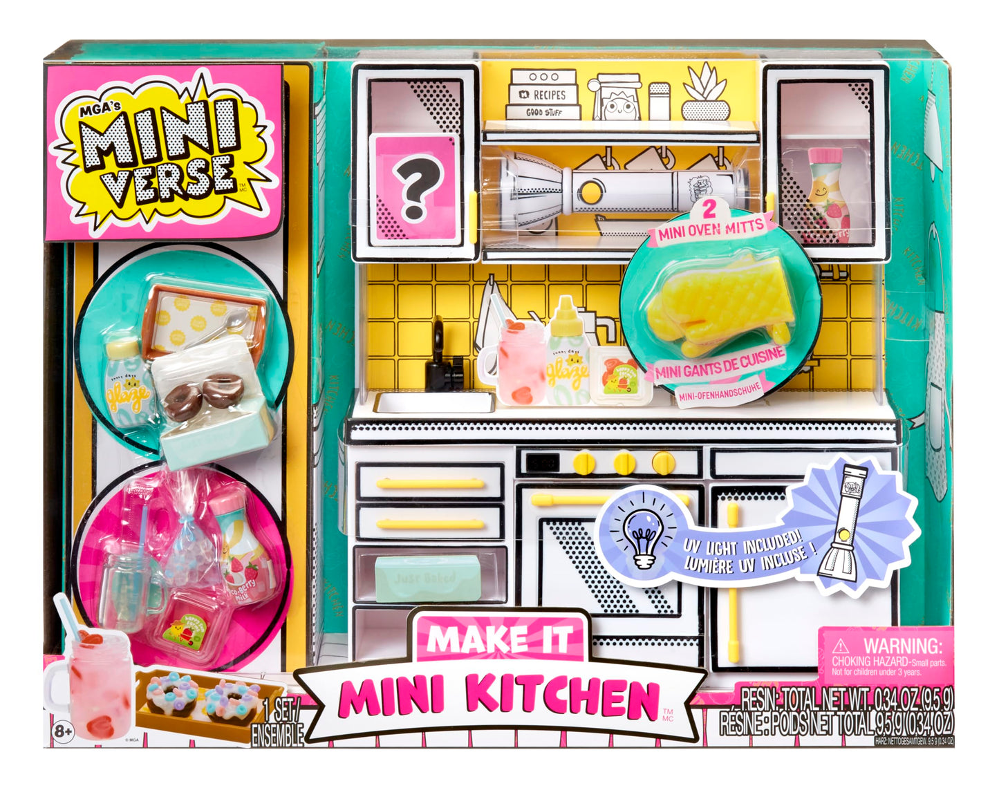 MGA's Miniverse Make It Mini Kitchen  Kitchen Playset  w/UV Light  Collectibles  DIY  Resin Play  limited availability  Mystery Recipe  Mini Oven Mitts  NOT Edible  8+