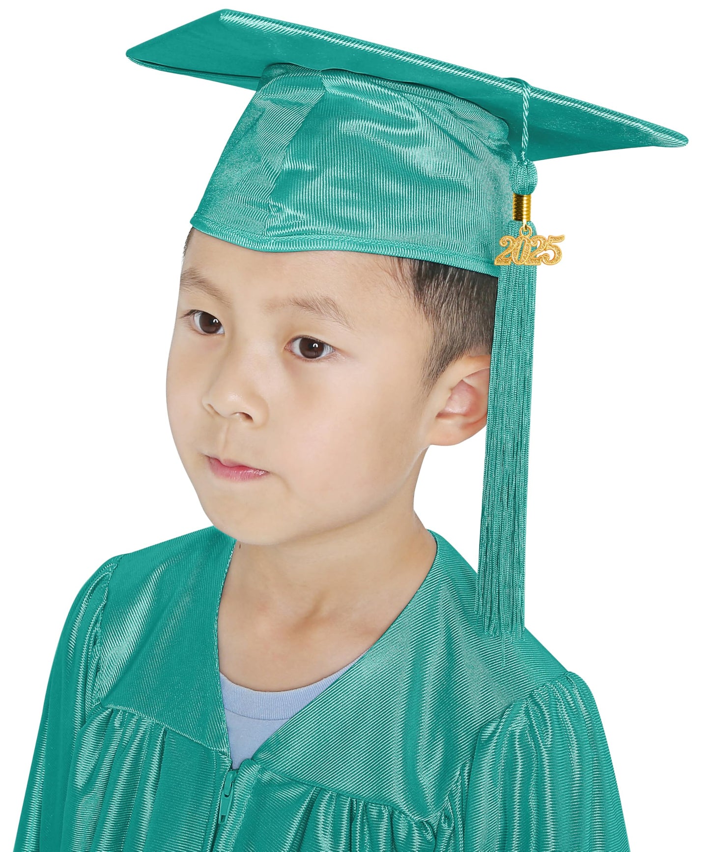 GraduatePro Kindergarten Graduation Cap and Gown Package Class of 2025 for Kids with Stole Certificate as Party Gift Emerald 30