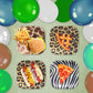 Havercamp Jungle Safari Party Plates! 16 Large Dinner Plates in Authentic, Life-Like Jungle Animal Hides! 4 ea. Leopard, Tiger,