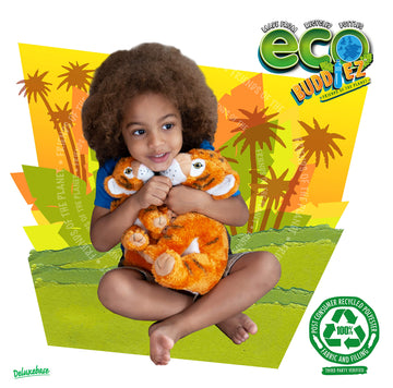 Ecobuddiez - Tiger From Deluxebase. 12 Inch Tiger Plush Toy. Eco Friendly Child Safe Tiger Stuffed Animal Made From Recycled Plastic Bottles.