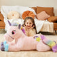 Ikasa Giant Unicorn Stuffed Animal Plush Toy,Big Large Jumbo Soft Toys,43' Huge Size Cute Fluffy Plushy Fat Oversized Plushie,Gifts For Kids Girls Boys (43 Inches, Pink)