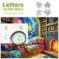 Northern Lights Landscape Jigsaw Puzzles For Adults Fantasy Fairy Cat 1000 Piece Book Room Puzzle For Adults With Letters On Bac