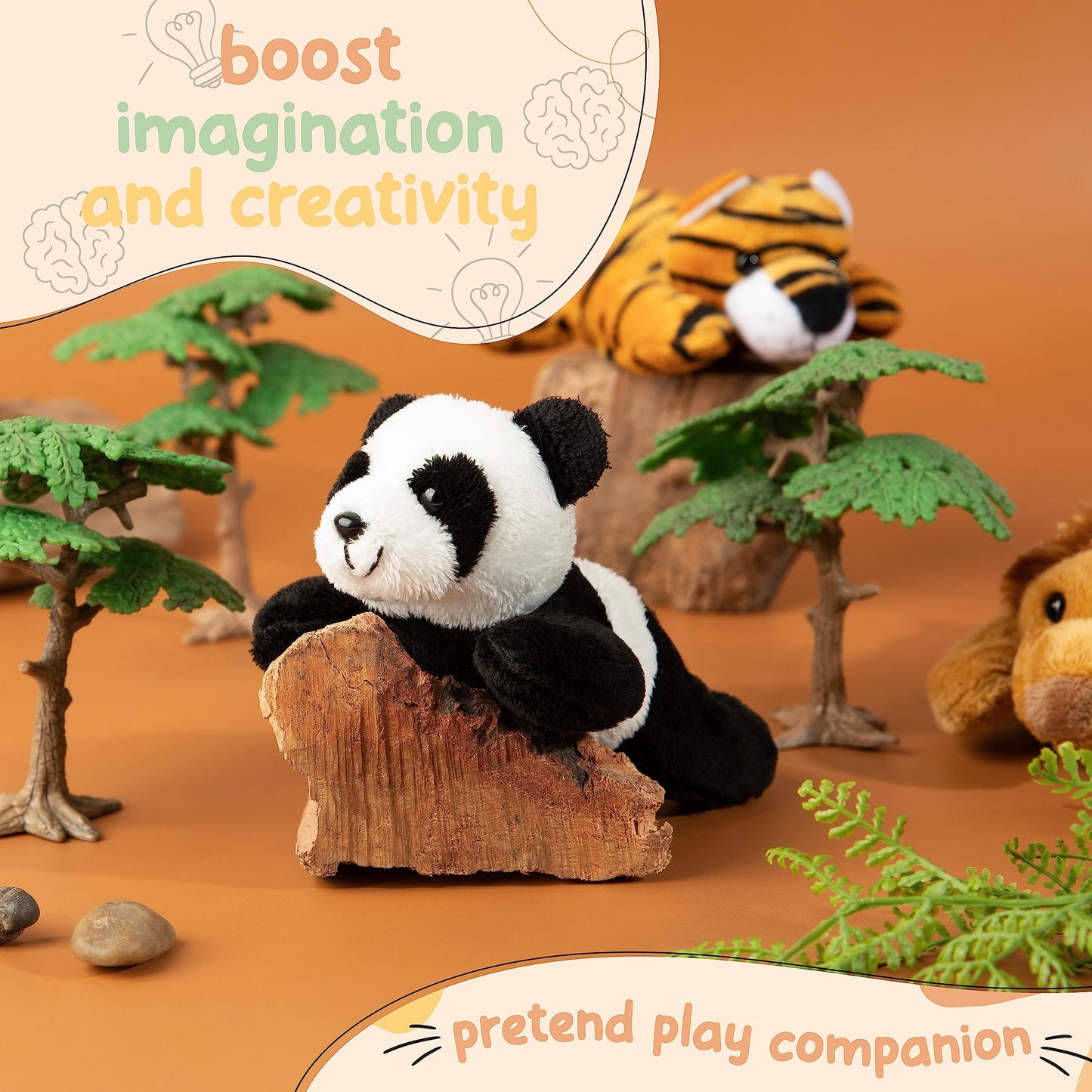 Forest & Twelfth Stuffed Panda, Single Mini Stuffed Animal Plush Toy For Kids, Jungle Party Favors And Goody Bags, Classroom Treasure Box Prizes, Stocking Stuffers (Panda)