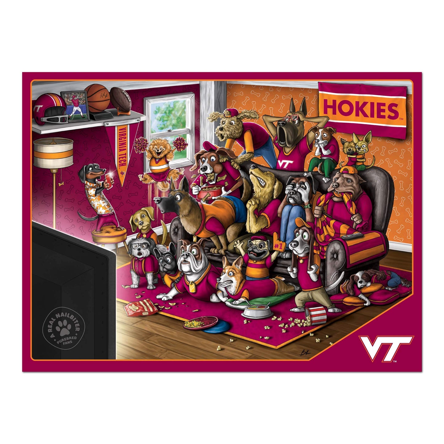 Youthefan Ncaa Virginia Tech Hokies Purebred Fans 500Pc Puzzle - A Real Nailbiter