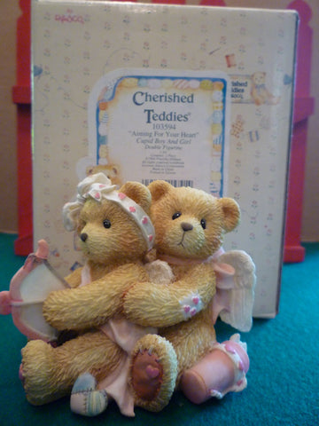 Cherished Teddies 'Aiming For Your Heart' Cupid Bears Figurine