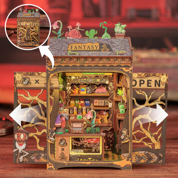 Cutefun Book Nook Kit, Diy Miniature House Kit For Beginners, Book Nook Kits For Adults, Wooden Dollhouse For Bookshelf Decor, Gifts For Family & Friends (Fantasy Plant Shop)