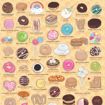 Ridley's Donut Lover's 1 000-Piece Jigsaw Puzzle - Donut Puzzle with Fun and Bright Illustration  Sturdy Storage Tube Included - Activity Puzzle - Makes a Great Gift