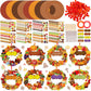 Hollowfly 48 Sets Thanksgiving Wreath Craft Kits for Kids DIY Christian Thankful Hanging Ornaments with Stickers for Fall Thanks