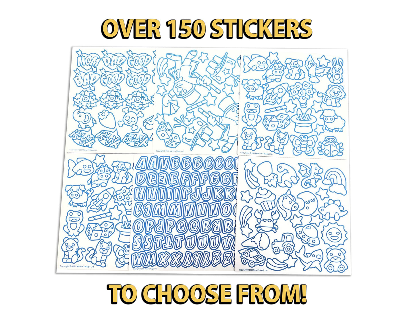 Marvins Magic - Magic Foil Rainbow Stickers - Foil, Metallic & Holographic Stickers - Magical Art Supplies - 150 Stickers & Mor